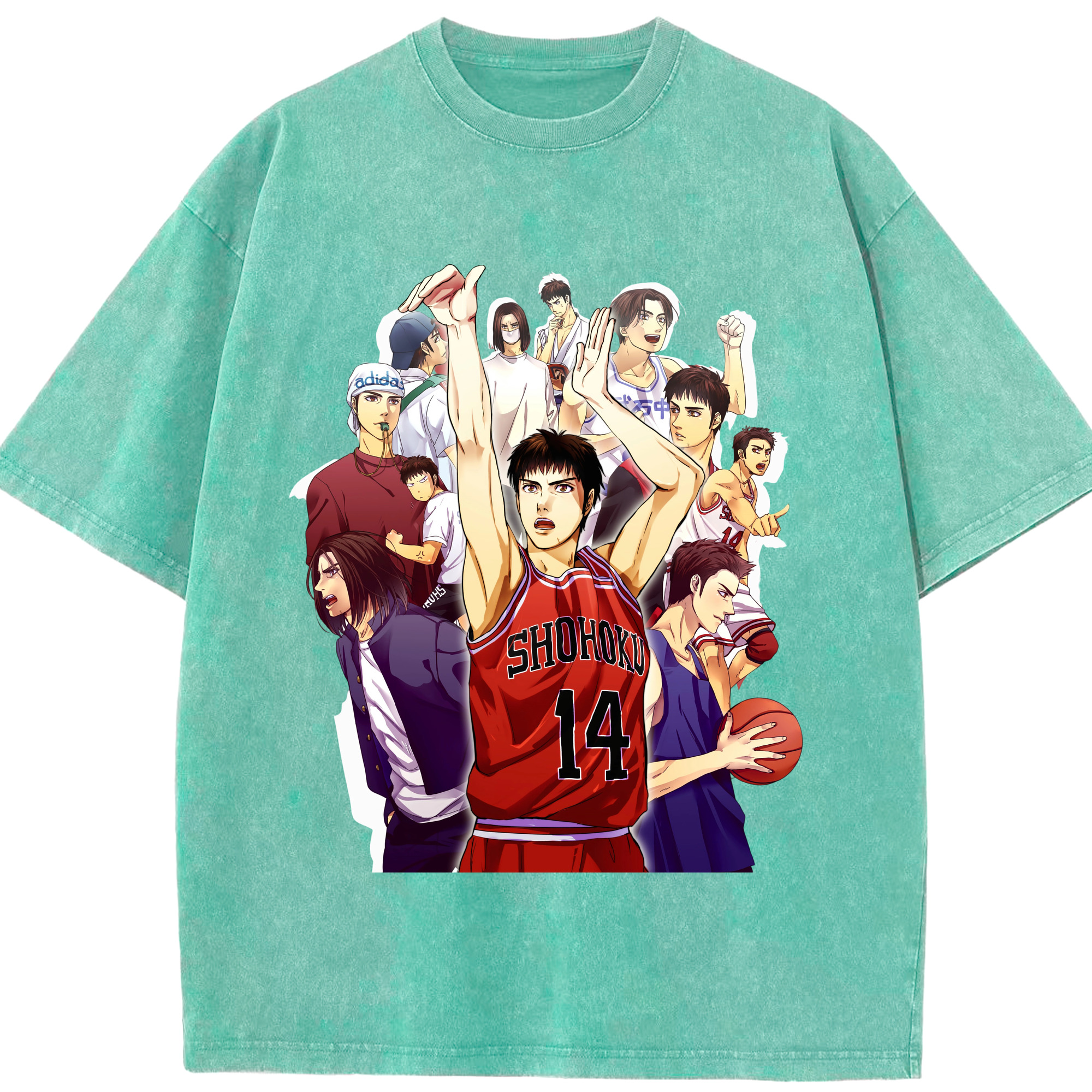 （画像用） SLAM DUNK／スラムダンク 綿100% ヴィンテージ風 半袖Tシャツ（フロントプリント）